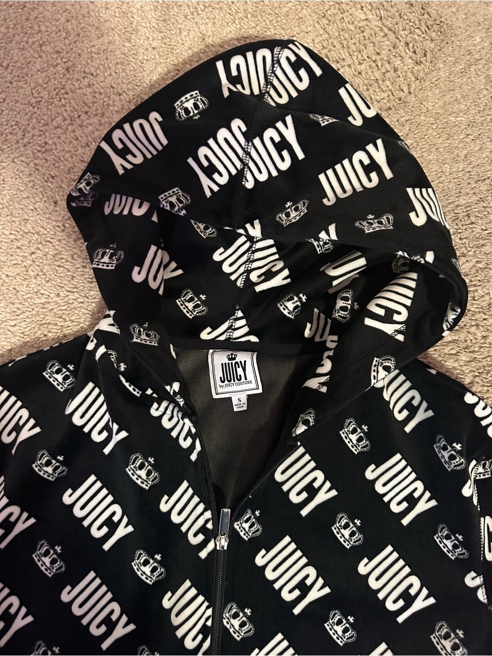 Juicy Couture Black and White Logo Jumpsuit - Picture 4 of 5